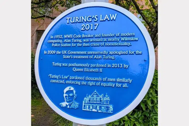 Blue Heritage Plaque Commemorates Alan Turing in Wilmslow