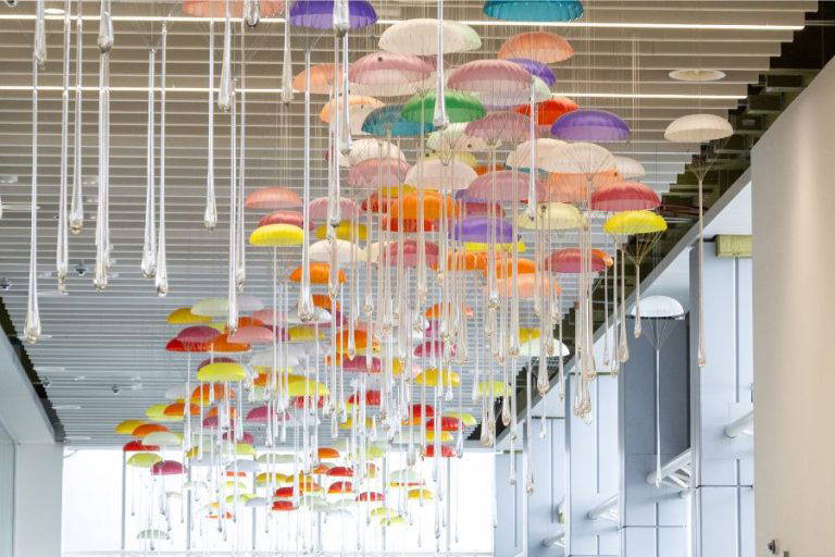 Manchester Airport marks the completion of its reimagined chandeliers