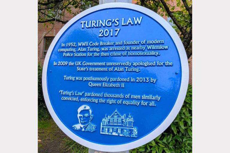Blue Heritage Plaque Commemorates Alan Turing in Wilmslow